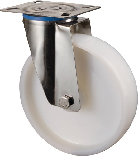 Lenkrolle Rad-Ø 80 mm Tragfähigkeit 100 kg Kunststoff Platte L95xB80 mm BS ROLLEN
