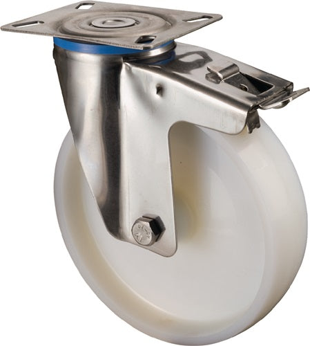 Lenkrolle Rad-Ø 75 mm Tragfähigkeit 60 kg mit Totalfeststeller Kunststoff 60x60mm BS ROLLEN