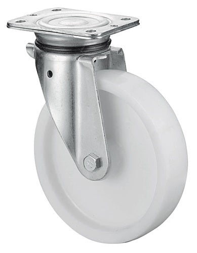 Schwerlast-Lenkrolle Rad-Ø 125 mm Tragfähigkeit 600 kg Kunststoff Platte L138xB110 mm BS ROLLEN