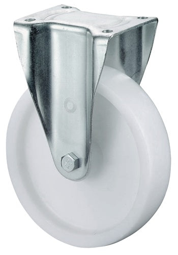 Schwerlast-Bockrolle Rad-Ø 125 mm Tragfähigkeit 600 kg Kunststoff Platte L138xB110 mm BS ROLLEN