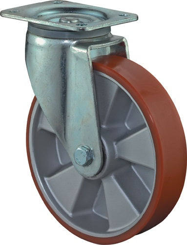 Schwerlastlenkrolle Rad-Ø 200 mm Tragfähigkeit 800 kg Gusspolyurethan 135 mm 110 mm BS ROLLEN