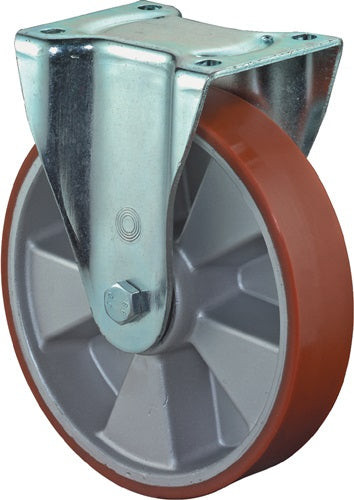 Schwerlast-Bockrolle Rad-Ø 150 mm Tragfähigkeit 550 kg Gusspolyurethan 135 mm 110 mm BS ROLLEN