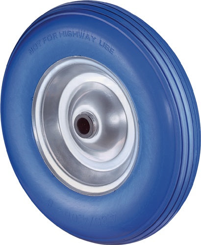 Polyurethanrad Rad-Ø 400 mm Tragfähigkeit 200 kg pannensicher Stahlfelge Rillen BS ROLLEN