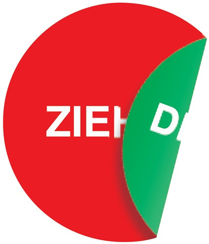 Türaufkleber Ø 100 mmLxB Ziehen/Drücken Folie selbstklebend