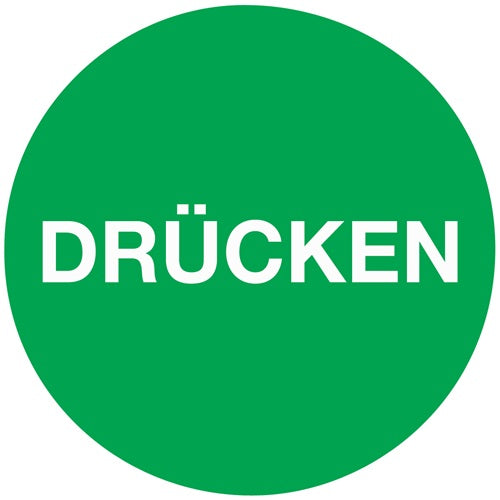 Türaufkleber Ø 50 mmLxB Drücken Folie selbstklebend