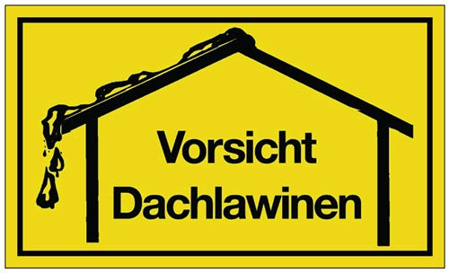 Hinweißzeichen Vorsicht Dachlawinen L250xB150 mm gelb schwarz Kunststoff