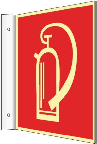 Fahnenschild L148xB148 mm blanko weiß für Folienschilder Kunststoff – Ansicht 2