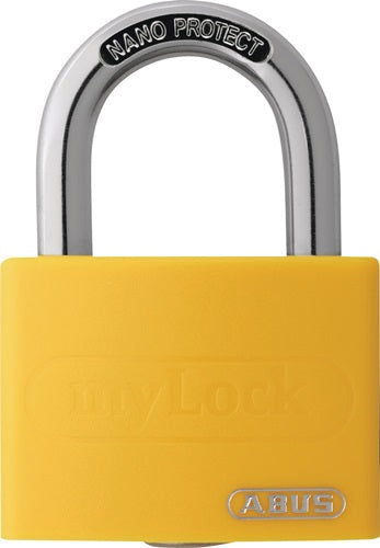 Zylindervorhangschloss T65AL/40 gelb Lock-Tag Schlosskörperbreite 43 mm Aluminium verschiedenschließend ABUS