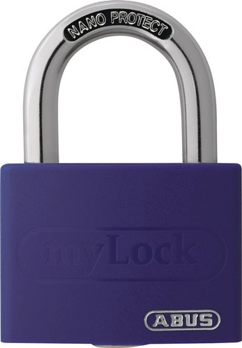 Zylindervorhangschloss T65AL/40 lila Lock-Tag Schlosskörperbreite 43 mm Aluminium verschiedenschließend ABUS