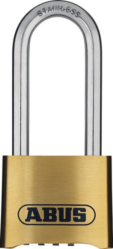 Zahlenvorhangschloss 180IB/50 HB63 B/SB Schlosskörperbreite 52 mm Messing ABUS
