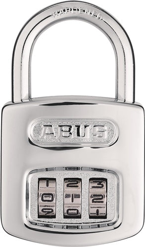 Zahlenvorhangschloss 160/40 Schlosskörperbreite 42 mm Stahl gehärtet silber Anzahl Zahlenrollen 3 ABUS