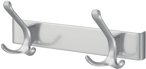Huthakenleiste 0822-0822 2 Haken Ausladung 96 mm Leichtmetall silberfarbig eloxiert Höhe 102 mm HERMETA