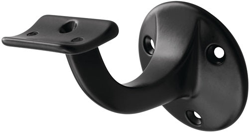 Handlaufträger 3500 Aluminium kunststoffbeschichtet schwarz Durchmesser Wandplatte 56 mm gewölbte Auflage HERMETA