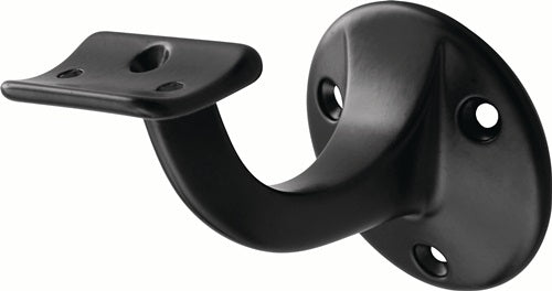 Handlaufträger 3505 Aluminium kunststoffbeschichtet schwarz Durchmesser Wandplatte 56 mm gewölbte Auflage HERMETA