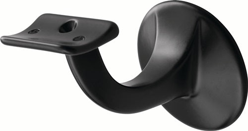 Handlaufträger 3506 Aluminium kunststoffbeschichtet schwarz Durchmesser Wandplatte 56 mm gewölbte Auflage HERMETA