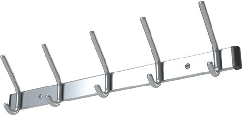 Wandgarderobe Aluminium F1 naturfarbig 7 Hut-/7 Mantelhaken Länge 1000 mm Hakenabstand 150 mm