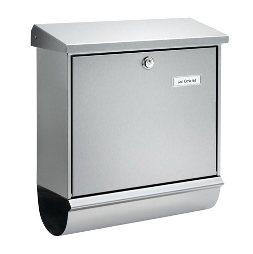 Briefkasten Comfort-Set 39130 Ni Höhe 440 mm Breite 380 mm Tiefe 148 mm Edelstahl DIN C4 BURG-WÄCHTER