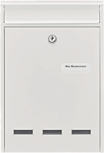 Briefkasten Köln 872 W Höhe 340 mm Breite 255 mm Tiefe 85 mm weiß Stahl DIN C4 BURG-WÄCHTER