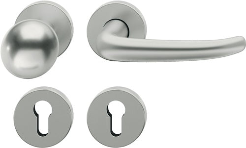 Rosettengarnitur 12 1023 Aluminium 0105 U-Form PZ DIN links / rechts Kugel D/K FSB