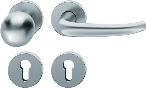 Rosettengarnitur 12 1023 Edelstahl F69 U-Form PZ DIN links / rechts Kugel D/K FSB