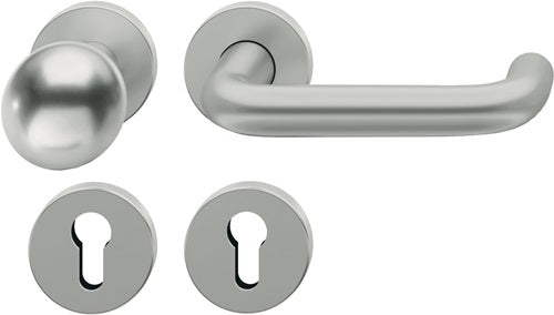 Rosettengarnitur 12 1070 Aluminium 0105 U-Form PZ DIN links / rechts Kugel D/K FSB