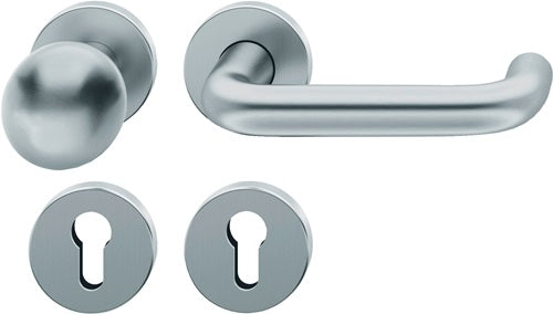 Rosettengarnitur 12 1070 Edelstahl F69 U-Form PZ DIN links / rechts Kugel D/K FSB