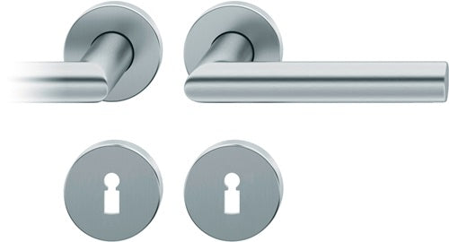 Rosettengarnitur 12 1076 Edelstahl F69 rund BB DIN links / rechts D/D FSB