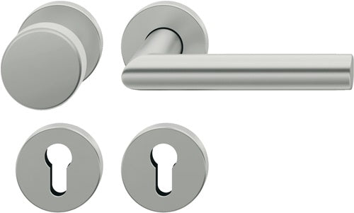 Rosettengarnitur 12 1076 Aluminium 0105 rund PZ DIN links / rechts flach D/K FSB