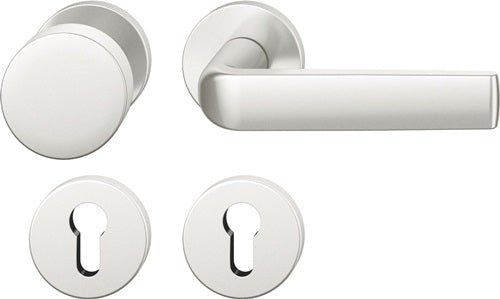 Rosettengarnitur 12 1267 Aluminium 0105 rund PZ DIN links / rechts flach D/K FSB
