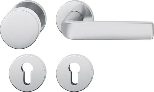 Rosettengarnitur 12 1267 Edelstahl 6204 rund PZ DIN links / rechts flach D/K FSB