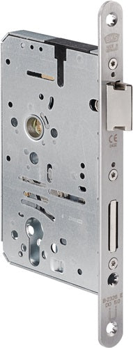 Panik-Einsteckschloss 2326 Panik-Funktion E abgerundet 24/65/72/9 mm DIN links / rechts Edelstahl BKS