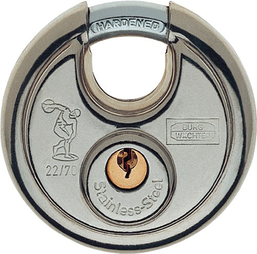 Zylindervorhangschloss 22 70 Schlosskörperbreite 70 mm Edelstahl verschiedenschließend BURG-WÄCHTER