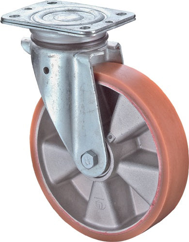 Lenkrolle Rad-Ø 125 mm Tragfähigkeit 450 kg mit Anschraubplatte Guß-Polyurethanbandage BS ROLLEN