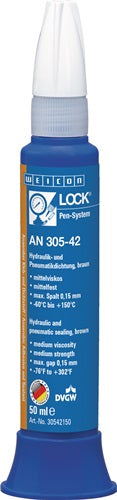 Hydraulik-/Pneumatikdichtung weißONLOCK® AN 305-42 mittelfest mittelviskos braun 50 ml Pen weißON