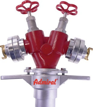 Hydrantenstandrohr STORZ Aluminium DN 80 2 x Abgang Schnellkupplung 2 Ventile ADMIRAL