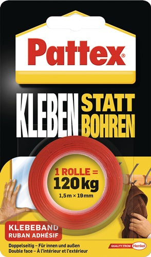 Montageband Kleben statt Bohren transluzent Länge 15 m Breite 19 mm Rolle PATTEX