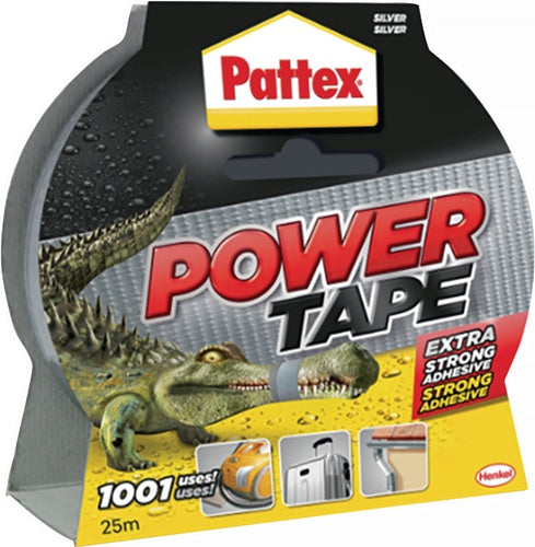 Gewebeband Power-Tape silber-grau Länge 25 m Breite 50 mm Rolle PATTEX