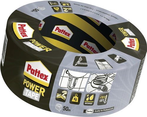 Gewebeband Power-Tape silber-grau Länge 50 m Breite 50 mm Rolle PATTEX
