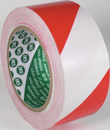 Bodenmarkierungsband F33 PVC rot/weiß Länge 33 m Breite 50 mm Rolle IKS