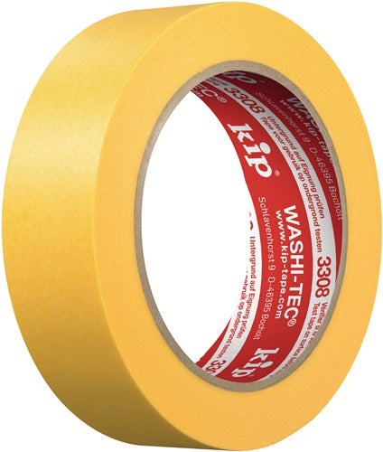 Abdeckband 3308 WASHI-TEC® Premium Plus Goldkrepp® glatt gelb Länge 50 m Breite 48 mm Rolle KIP - VPE: 5