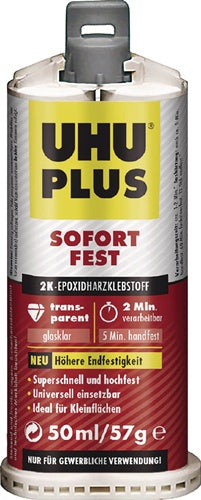 2K-Epoxidharzklebstoff PLUS SOFORTFEST 57 g farblos Doppelkartusche UHU