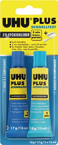 2K-Epoxidharzklebstoff PLUS SCHNELLFEST 35 g farblos Tube UHU