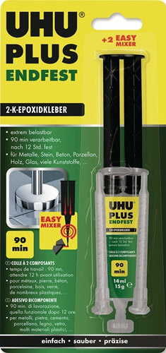 2K-Epoxidharzklebstoff PLUS ENDFEST 15 g gelblich Doppelspritze UHU