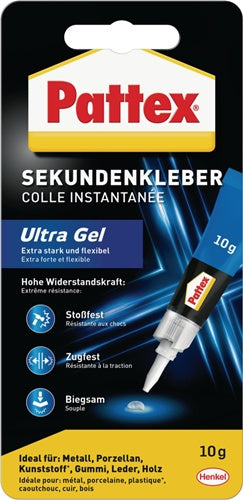 Sekundenkleber Ultra Gel 10 g farblos Tube PATTEX