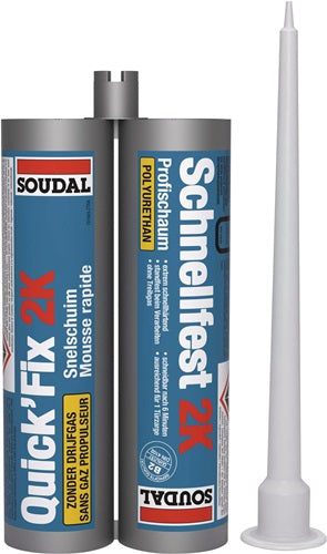 2K-Zargenschnellschaum QUICK FIX 210 ml B2 beige ohne Einweghandschuhe Doppelkartusche SOUDAL