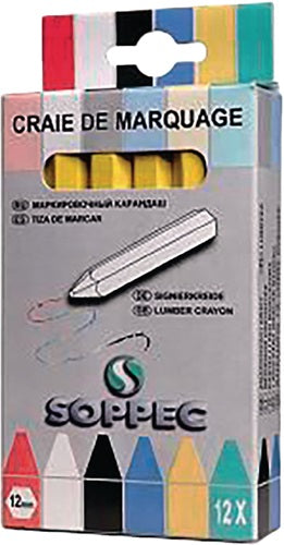 Markierkreide gelb unpapiert 12 Stück / Schachtel SOPPEC