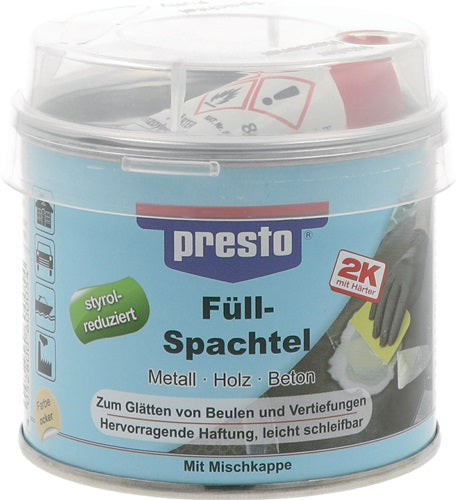 2K-Füllspachtel ocker Härter rot 250 g Dose PRESTO