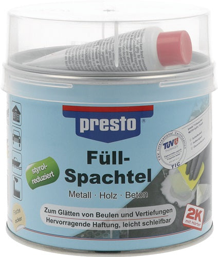 2K-Füllspachtel ocker Härter rot 1000 g Dose PRESTO
