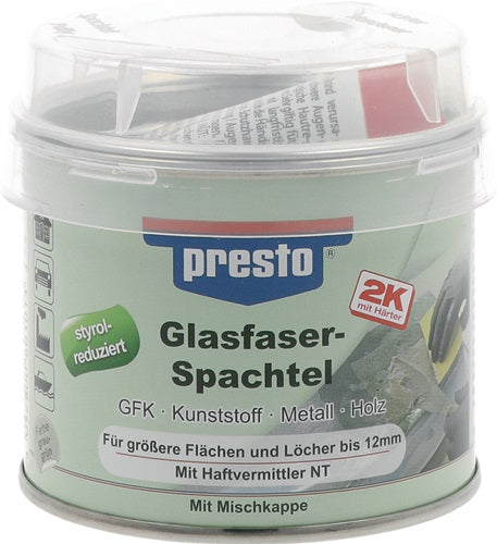 2K-Glasfaserspachtel grau-grün Härter rot 250 g Dose PRESTO