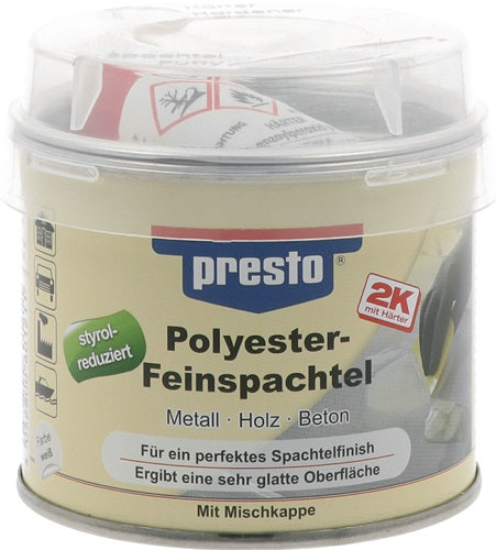2K-Feinspachtel weiß Härter rot 250 g Dose PRESTO